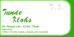 tunde klohs business card